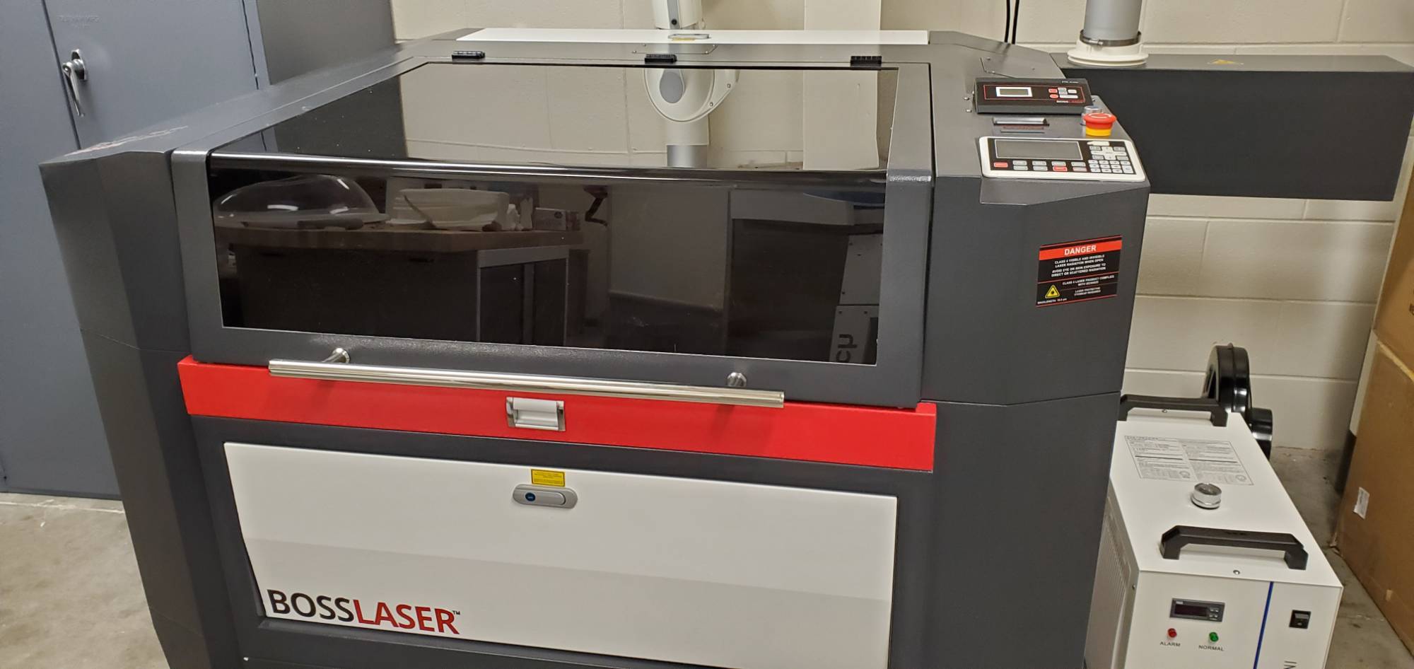 laser cutter in the rapid prototyping lab